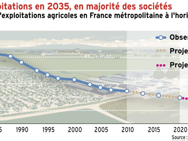 Vers 275 000 exploitations françaises en 2035