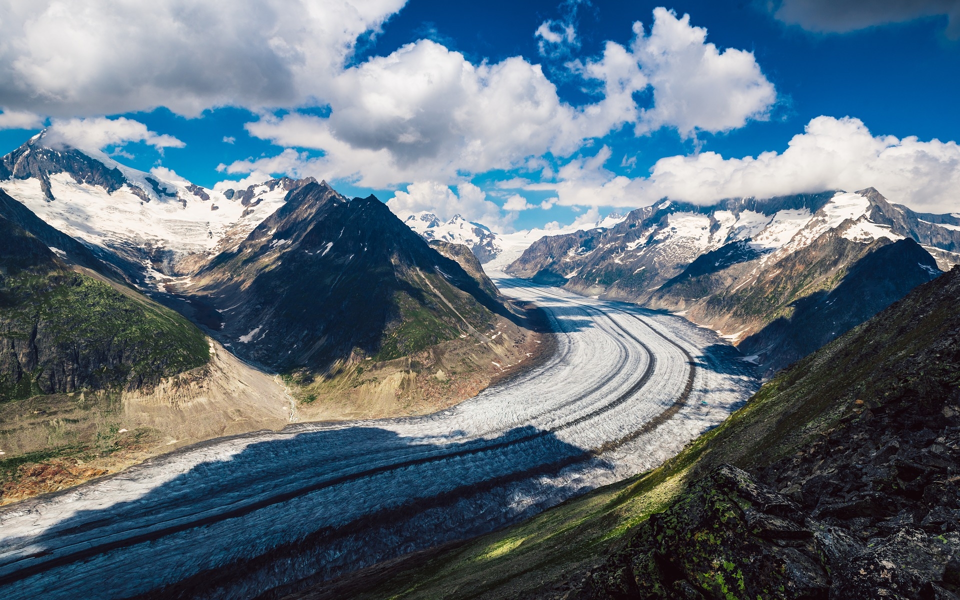 La fonte rapide des glaciers des Alpes