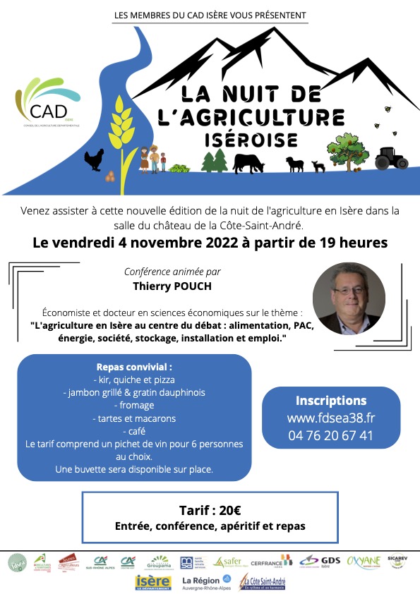 Rendez-vous à la Nuit de l'Agriculture ce vendredi 4 novembre à La Côte-Saint-André